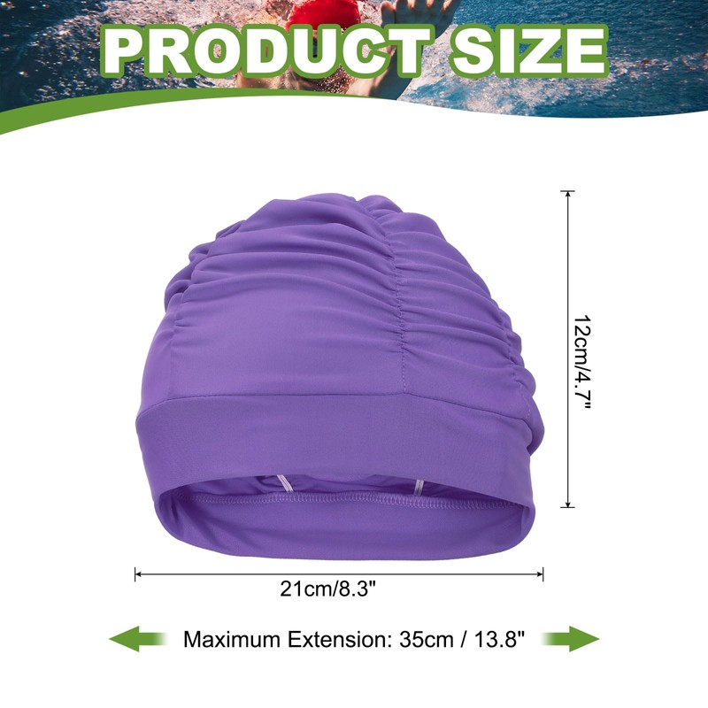 YELARXI Fabric Swim Cap Polyester Swimming Hat,Purple