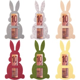 ARWIG 6-piece Easter money gift packaging set, felt decorations, Easter gifts for adults and children, felt Easter bunnies and Easter eggs, fun Easter decoration for gifting (multicolored)