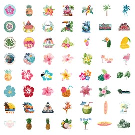 50PCS Cartoon Tropical Plant Waterproof Stickers for Kids Teens Adults Boys Girls Decoration Water Bottles Laptops Scrapbook Car Bike Cup Computer Luggage Phone Skateboard Journal Helmet