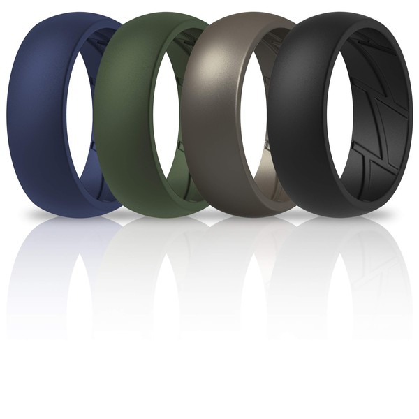 Anillos ThunderFit de bodas de silicona transpirable con ranuras interiores