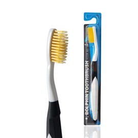 DUJINDENT Dolphin Gold Extra Soft Toothbrush Manual Long Flossing Bristle, Ultra Clean Toothbrush, Good for Sensitive Teeth and Gums (Black, Gold)