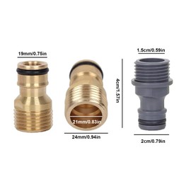HAFRILY 4 Pack Hose Pipe Connector Kit 1/2" Brass & Plastic Male to Male Hose Adapter Universal Tap Connector for Garden Kitchen and Outdoor Use Tap Connector
