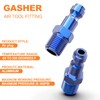 GASHER 10PCS 1/4-Inch NPT Male Blue Aluminum Industrial Air Plug,