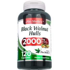FITO MEDIC'S Lab - Black Walnut Hull, Pure - Black Walnut- 2000 mg per Serving, for Cleansing and Detoxifying, Ultra high Absorption.