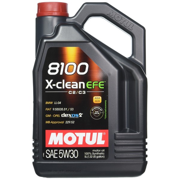 Motul 8100 X-clean EFE 5W-30 Synthetic Oil 5 Liters (109471), 5 l, 1 Pack