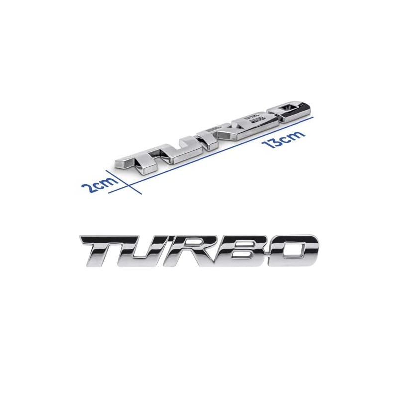 Turbo Emblem Sign Chrome Lettering 3D Logo Car Sticker Tuning