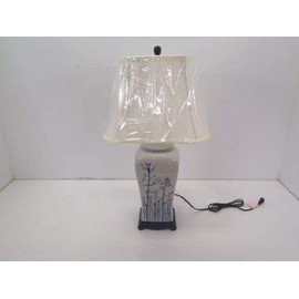 Oriental Furniture 26" Blue & White Spring Forest Porcelain Vase Lamp