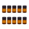 PENCK 10pcs 2ml Little Brown Glass Bottle Vials with Black
