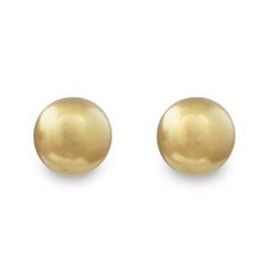 Classic Light Gold Color 8mm Faux Pearl Stud Earrings - Pierced Post