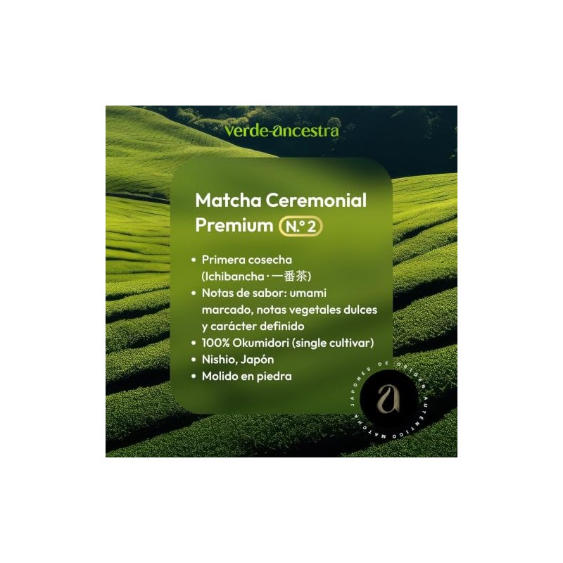 Matcha Ceremonial Premium Japons Single Cultivar Okumidori, Primera Cosecha (50