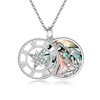 AXOMY Compass Necklace 925 Sterling Silver Travel Waywalker Mountain Pendant