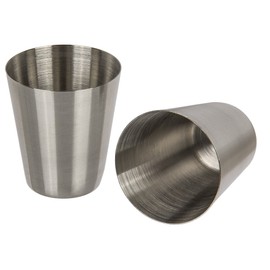 OOTB Flask with 2 Cups, Metal, Silver, 2 x 9 x 10 cm