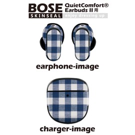 Bose QuietComfort Earbuds II Skin Seal for Bose Earbud 2 Sticker 3 Body 1 Set Protective Film Deco Check Blue 000907