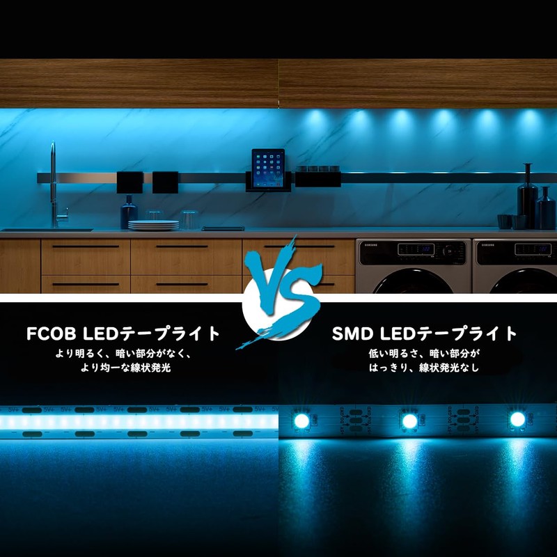 BTF-LIGHTING FCOB COB LED Tape Light USB Light High Density