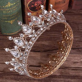 Aceorna Baroque Queen Crowns Bridal Crowns and Tiaras Rhinestones Wedding Tiaras for Brides and Bridesmaids Prom Festival Costume Crystal Tiara Bridal Hair Accessories for Women (Silver)
