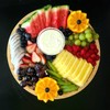 JOIKIT 5 Pack 12 Inch Bamboo Round Platter, Fine Polished
