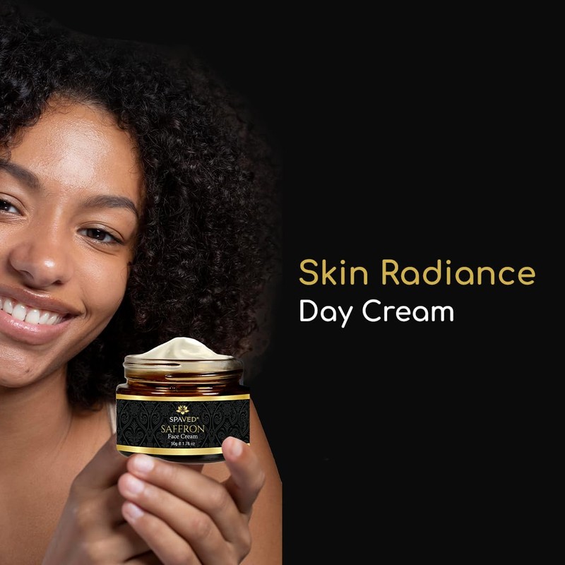 SpaVed Natural, Vegan Saffron Face Cream, day moisturiser for a