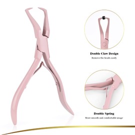 EHDIS Hair Extension Plier for Micro link, Micro Ring, Feather Extension, Beads Opener & Removal, Bead lock Remover Hair Extension Pliers in stainless steel, Pink