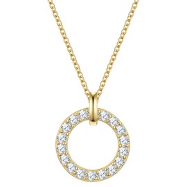 Rafaela Donata Damen Kette aus 925/- Sterling Silber gelbvergoldet 14 Karat mit Zirkonia weiß