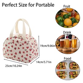 MINGYUESKY Insulated Lunch Bag Reusable Lunch Box Adult Leakproof Portable Cooler Tote Bags for Work Picnic (Love Pattern)