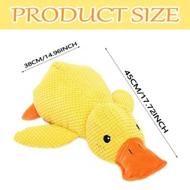 Auzlya Anti-Stress Duck Dog, Quack Duck Dog Toy, Interactive Dog Toy Duck, Squeaky Toy Dog Cuddly Toy, Yellow Squeaky Toy for Dogs, for Small, Medium, Large Dogs