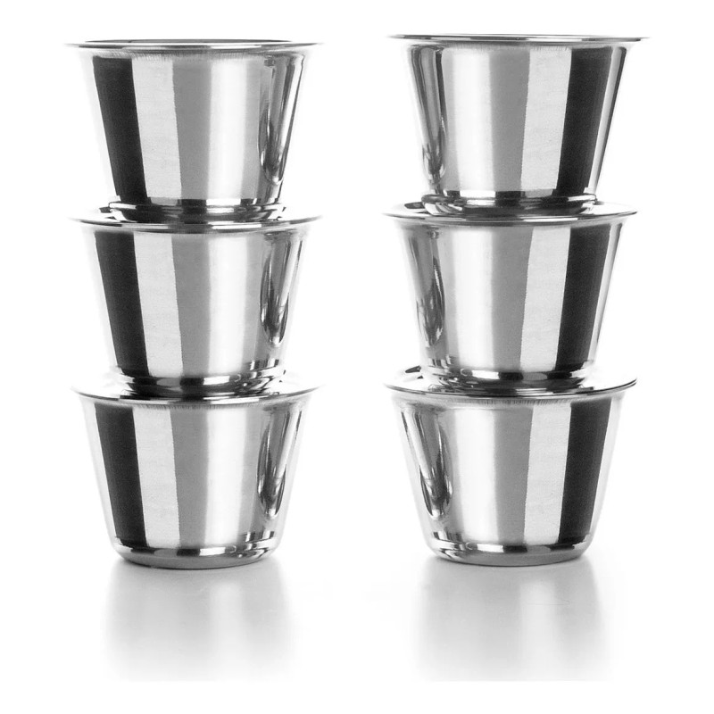 Ibili 6 Moldes Flan Individual + 6 Tapas Acero Inox