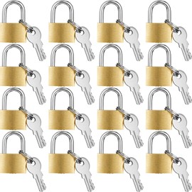 Hotop Mini Candado Cerraduras Pequeñas de Latón Macizo 1.25 Pulgadas con 3 Llaves para Candado de Equipaje, Mochila, Casillero de Gimnasio, Candado para Maleta, Juego de Correspondencias de Aula