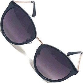 FashionBerry Vintage Round Boston Sunglasses, Colored Lens, Women's, Fashionable Glasses, Large, Small Face, Datewear, Lightweight, 1. Black x Smoke Half