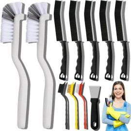 Dfacio 11Pcs Crevice Cleaning Brush Set, Hard Bristle Cleaning Supplies for Kitchen, Ba