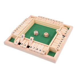 Wooden Game Shut the Box Dice Game Dice Game Numbers Game Wooden Toys Board Game Party Games Shut the Box Game (11.8 x 11.8 x 1.5 inches (30 x 30 x 3.8 cm)