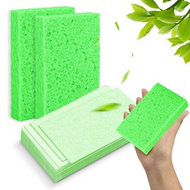 6 - Pack Non-Scratch Scrub Sponges - Sponges for Dishes and Washing Dishes, Cleaning Sponges for Kitchen Home Office, Magical 3D DIY Art and Craft Suppliers（Green）