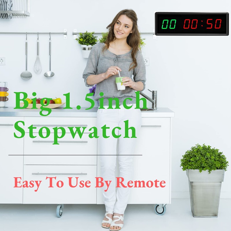 BTBSIGN LED Interval Timer Count Down/Up Clock Stopwatch with Remote