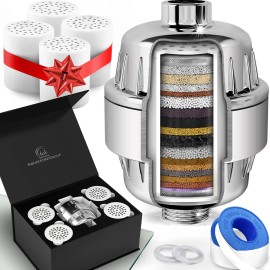 UD_Shower Head Filter for Hard Water   20 Stage  5 Replacement Cartridges   High Output Water Softener to Remove Chlorine and Fl