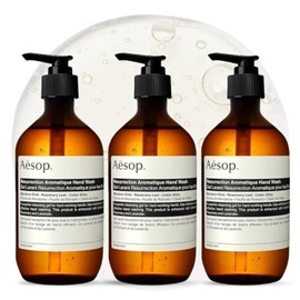 Aesop Jabón De Manos Aromático Resurrection | Limpiador Suave Con Aceites De Naranja, Romero Y Lavanda | 500 Ml / 16,9 Oz (Paquete De 3)