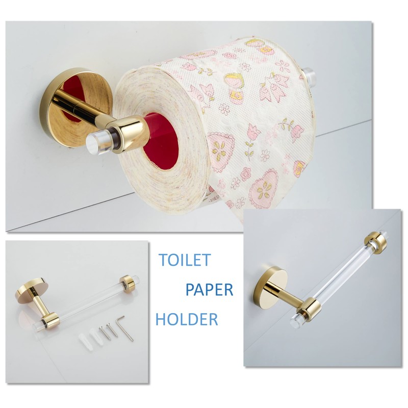 Bathroom Hardware Set Acrylic Gold - Bathroom Accessories Set Towel