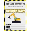 AK Giftshop Digger Construction Party Invites & Coloured Envelopes Birthday