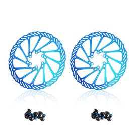 CNC Bike Disc Brake Rotor 160mm 180mm 203mm，Bicycle Disc Brake Rotor 160mm/180mm/203mm With Bolts For MTB Mountain Bike（Colorful/Gold） (203mm-blue)
