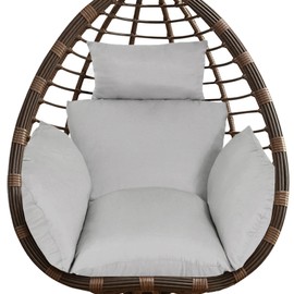 Bextile Egg Chair Cushion Replacement, Detachable Hanging Chair Cushion Washable, Thicken Hanging Basket Chair Cushions(Cushion only) (Grey)