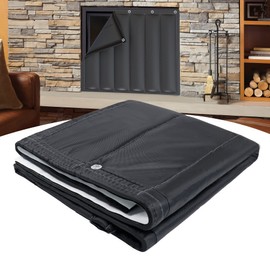 Wintcomfort Magnetic Fireplace Covers Indoor for Insulation, Fireplace Draft Stopper Blanket for Stopping Heat Loss, Magnetic Fireplace Cover for Inside Fireplace, Fireplace Screen, Black, 45" x 34"