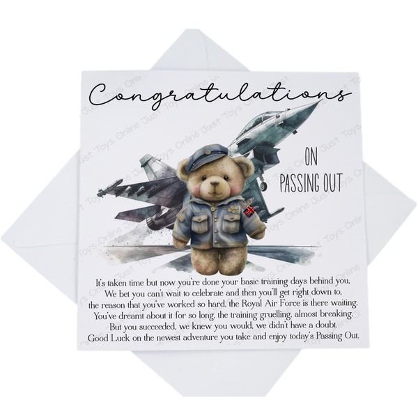 Passing Out Congratulations Card, RAF Card with Poem Verse Royal