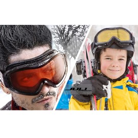 JULI Kids Ski Goggles,Snow Snowboard Goggles Boy Girl Snowmobile Skiing Skating Age 3-8 (White Frame/Purple Sapphire Lens)
