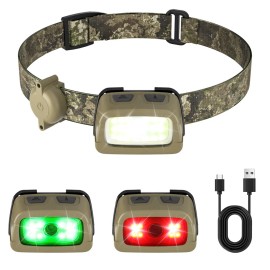 EverBrite 300LM Rechargeable LED Headlamp 7 Modes Adjustable Red/Green Headlight