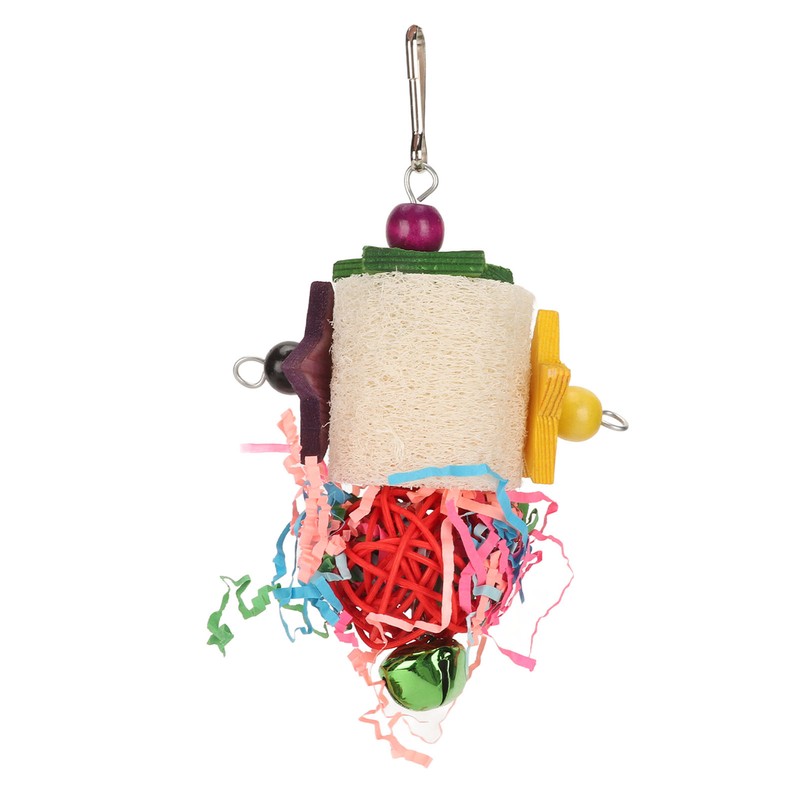 3pcs Parrot Shredding Chew Toy Bamboo Net Rattan Loofah Bird