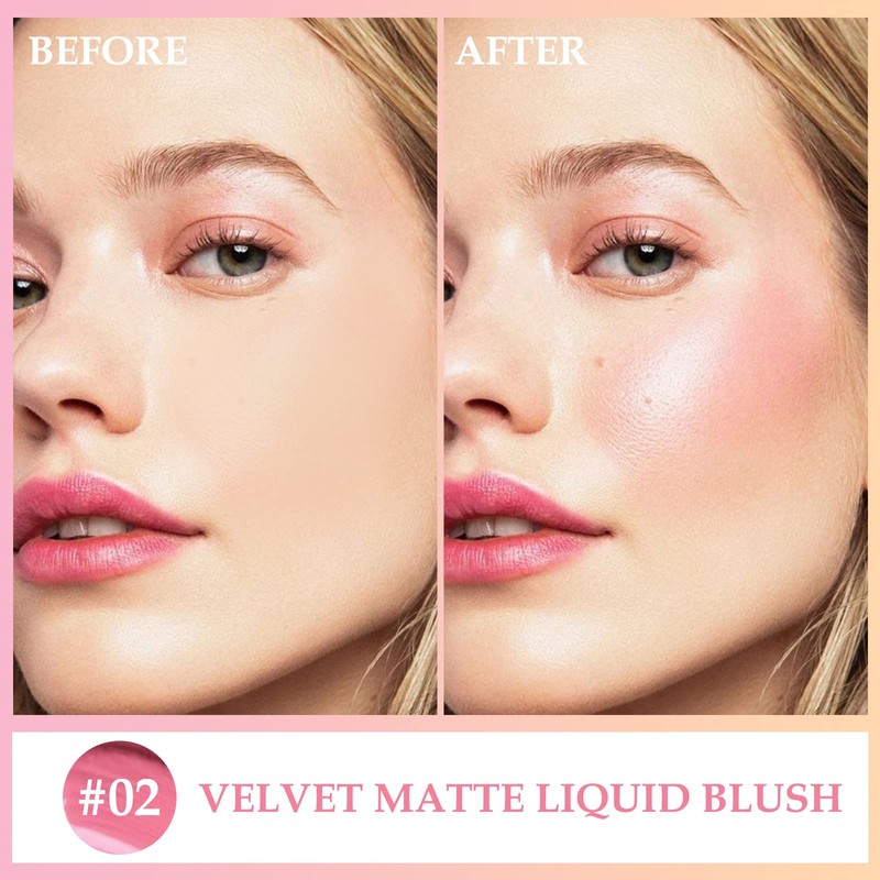 Boobeen Liquid Blush Velvet Cream Blush Makeup Matte Soft Gel