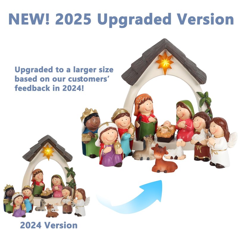 Qulable 12Pcs Nativity Set for Kids-Small Nativity Sets & Figures
