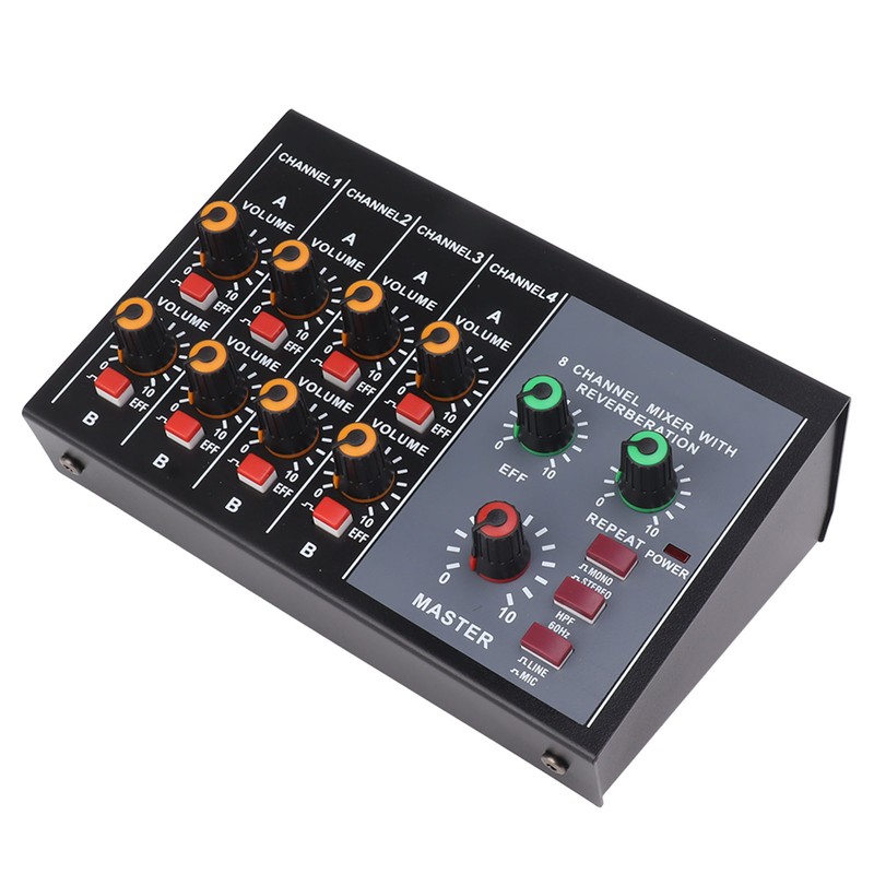 Compact Mixed Sound Mixer Metal 8 Channel Professional Mixer Board