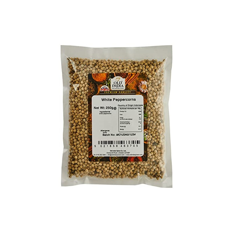 Old India White Peppercorns 250g
