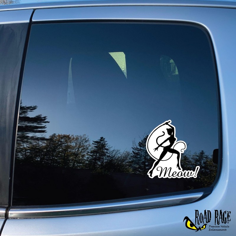 2 Pack Meow Cat Woman Car Decal – Bad Fish