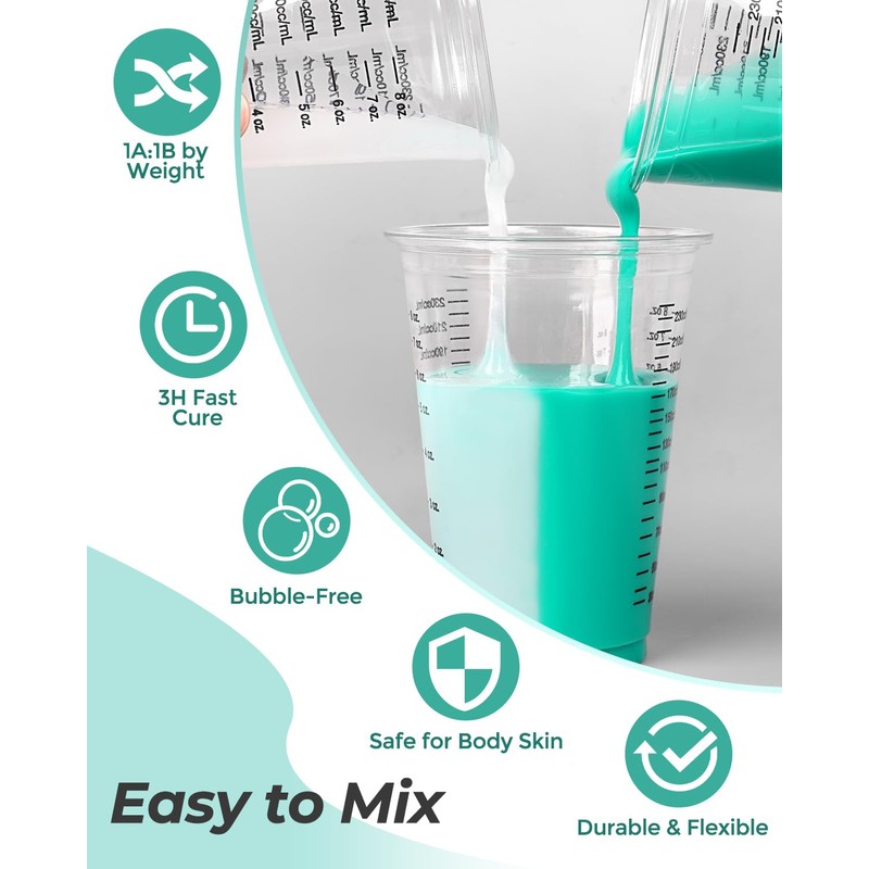Nicpro 80 oz Silicone Mold Making Kit 20A, Platinum Liquid