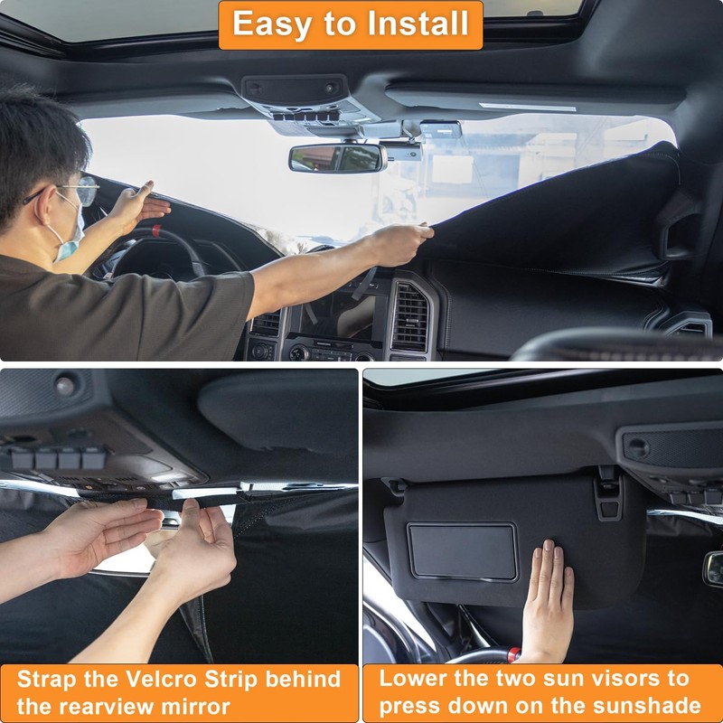 PIMCAR Windshield Sun Shade for Ford F150 2021-2026 | Premium